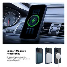 Чехол для Apple iPhone 14, Uniq MagCase, синий, противоударный, панель-накладка с MagSafe, ударопрочный TPU+PC, с магнитом MagSafe, поддержка полноценной беспроводной зарядки, ArmorStandart (ARM75302) - мініатюра 4