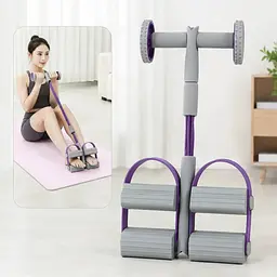 Фитнес эспандер 3 в 1 для тренировок Pedal Puller з роликом 52 х 25 х 7,5 см 4 посилені трубки - мініатюра 6