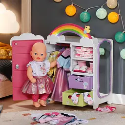 Ігровий набір BABY BORN - ГАРДЕРОБ З ВЕСЕЛКОЮ ТА КАЧЕЧКОЮ (світло, звук) BABY born 836040 - мініатюра 8