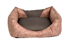Лежак прямокутний Фокс Zoobaza - коричневий, 60х80х24