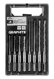 Набір свердел по бетону SDS Plus 5x6x8х110мм 5х6x8x10x160мм кейс 8шт Graphite hoz0013245