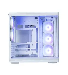 Zalman Корпус P60 без БР, 2xUSB3.0, 1x Type C, 3x120мм ARGB Reverse, 2x120мм ARGB, VGA 435мм, LCS ready, Curved Tempered Glass, Dual Chamber, ATX, білий - мініатюра 9