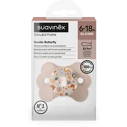 Пустушка Suavinex Wonderland фізіологічна у формі метелика 6-18 місяців рожева (308782) - мініатюра 3