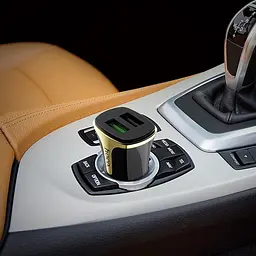 Автомобільний зарядний пристрій Hoco Z31 2 USB QC 3.0 Black/Gold + USB Cable Type-C 3.4A - мініатюра 4