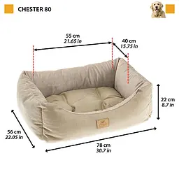 Лежак для собак і котів Ferplast Chester 80 коричневий 78x56x22 см 83770812 - мініатюра 3