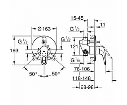 Змішувач прихованого монтажу Grohe Eurostyle NEW 33637003, Хром - мініатюра 2