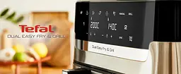 Мультипіч Tefal на 2 чаші Dual Easy Fry & Grill Air Fryer 2700Вт сенсорне керування 8 програм гриль пластик нержавіюча сталь - мініатюра 10