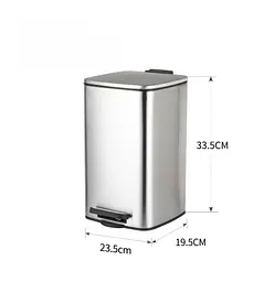 Відро для сміття Zerix Kubix-TC0108 SS Color з плавним закриттям, квадратне, 8 л, нержавійка (ZX5891) - мініатюра 5