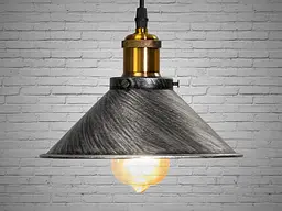 Світильник підвісний Diasha 6855-210-BK-SV Loft, 1xE27, 40W, регулювання висоти, діаметр 21 см, металевий, сучасний стиль для дому - мініатюра 3
