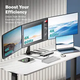 Digitus Док-станція USB-C > 3xHDMI/2xDP/4xUSB-A/USB-C/RJ45/DC/Audio - мініатюра 8