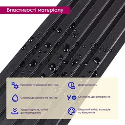 Декоративна рейка WPC стінова антрацит 3000x150x9мм (D) SW-00001869 - мініатюра 4