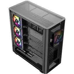 Корпус ModeCom VOLCANO AQ400 ARGB MIDI SIDE LCD 6,2” 4x120mm fans BLACK без БЖ ATX - мініатюра 9