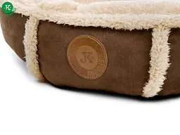 Зручне кругле ліжко JK Animals Balu Brown для собак та котів 50х13 см - мініатюра 2