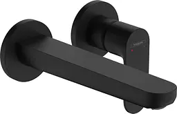 Змішувач Hansgrohe Rebris S для раковини зі стіни прихований монтаж 200 мм Matt Black 72528670 Чорний матовий