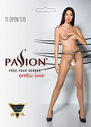 Колготки Passion Tiopen 010 з відкритим доступом 1/2 тілесні - мініатюра 3