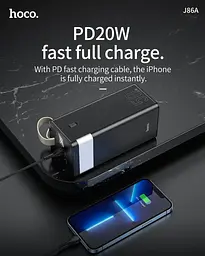 Універсальна мобільна батарея Hoco J86A 50000mAh 22.5W Powermaster (Чорний) - мініатюра 7