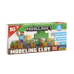 Пластилін Yes Minecraft, 6 кольорів, 120 г