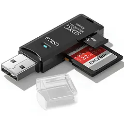 Кардридер карт пам'яті microSD/TF та SD/SDHC/SDXC. Підключення до ПК по USB