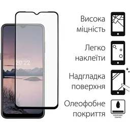 Стекло защитное Dengos Full Glue Nokia G21 black frame (TGFG-236) - миниатюра 2