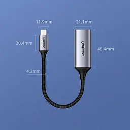 Перехідник USB 2.0 Type C HDMI V2.0 4K@60Hz 10 См CM297 UGREEN Сірий - мініатюра 8