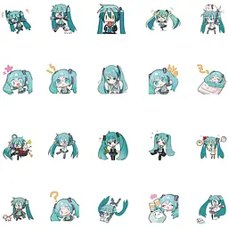 Стікерпак Хацуне Міку Набір наклейок GeekLand Hatsune Miku 60 штук - мініатюра 2