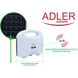 Вафельниця Adler AD 311 700 Вт - мініатюра 7