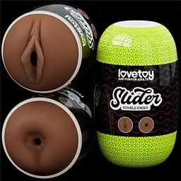 Подвійний мастурбатор Lovetoy Slider Double-Ended Vagina and Anus (коричневий) - мініатюра 6