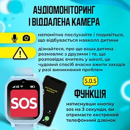 Смарт годинник дитячий A1 з відеодзвінком HD-камерою та GPS 2 змінних корпуса в комплекті Блакитний (KW2-A1-Blue) - мініатюра 7