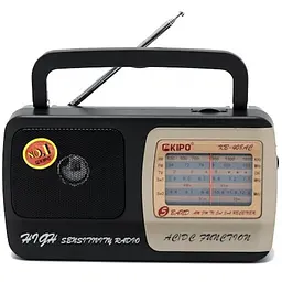 Радіоприймач всехвильовий FM 64-108 МГц, AM, SW від мережі 220V та батарейок 2*R20 радіо фм приймач Kipo KB 408 AC - мініатюра 1