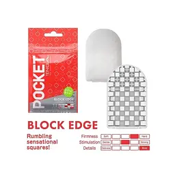 Кишеньковий міні-мастурбатор Tenga Pocket Block Edge, 7.5х5.5 см (червоний) - мініатюра 2