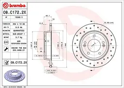 Диск гальмівний задній Kia Ceed II, Soul II-III 09-25р Brembo (08.C172.2X) - мініатюра 2