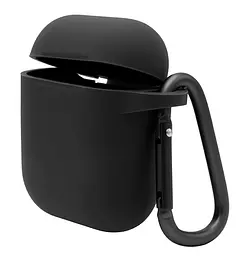 Чохол для навушників Apple AirPods Silicone Case with carbine [Black] [39573] - мініатюра 2