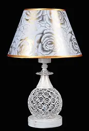 Настільна лампа з абажуром LED Splendid Ray N29928/1T(A+B), E27, 40 см, білий та золотий, сучасний стиль для дому - мініатюра 2