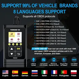 Зчитувач кодів THINKCAR OBD100 OBD2, універсальний автомобільний сканер OBD2 зчитувач несправностей двигуна OBD2/EOBD - мініатюра 2