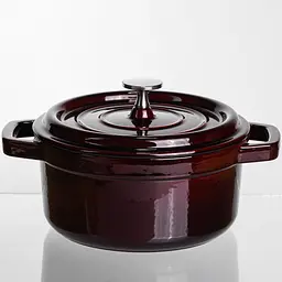 Кокотниця чавунна емальована 2 л, бургунді Yongkang HP-FLG-8 burgundy