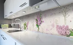 Кухонний фартух Бузок Букети вінілова наклейка для кухні ПВХ Квіти Фіолетовий 60х200 см Happy Pocket Z181350 - мініатюра 6