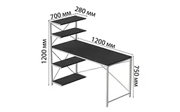 Комп'ютерний стіл Ferrum-decor Джек 75x120x70 Білий ДСП Сосна Кембра (FRD-105419) - мініатюра 3