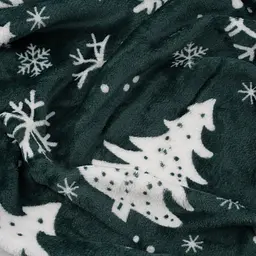 Плед Ardesto Christmas Flannel 160х200 см 100% поліестер ялинки pbe0050483 - мініатюра 6