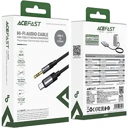 Перехідник USB-C 3.5 mm (F) 15cm audio converter J11 Acefast чорний - мініатюра 4