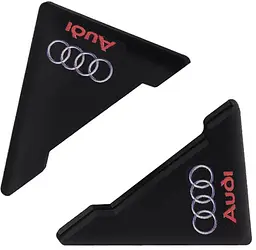 Захист кутів дверей Audi 2 шт Гумові 45х58х47 мм на скотчі Чорні Посилені (протиударні чохли від сколів) - мініатюра 2