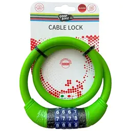 Велозамок Good Bike Sili Cipher тросовий кодовий Ø12 х 600 мм салатовий (92766-IS) - мініатюра 3