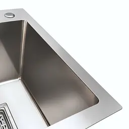 Кухонна мийка на дві чаші Platinum Handmade HDB 750x410x230 нержавійка (квадратний сифон, 3.0/1.0), Нержавіюча сталь - мініатюра 5