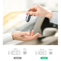 Зарядний пристрій Ugreen USB-A Dual 24W QC Grey (CD130) (50592) - мініатюра 3