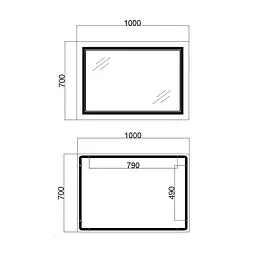 Дзеркало Qtap Cardinal 1000x700 з LED-підсвічуванням Touch, з антизапотіванням, з димером температури кольору (3000-6500K) QT0478C10070 - мініатюра 2