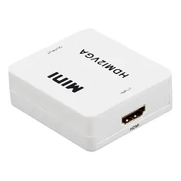 Конвертер перехідник відеосигналу RIAS HDMI до VGA аудіо Mini White (3_00897) - мініатюра 3