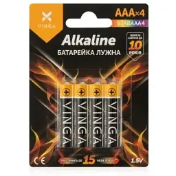 Батарейка Vinga AAA LR03 Alkaline 4pcs Blister (VJABAAA4)