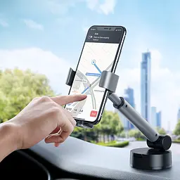 Тримач в машину Baseus Simplism Gravity Car Mount With Suction Base чорний (30748 black) - мініатюра 4
