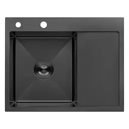 Кухонна мийка Kroner KRP Schwarze - 6350LHM PVD (3.0/1.0 мм) (CV031322)