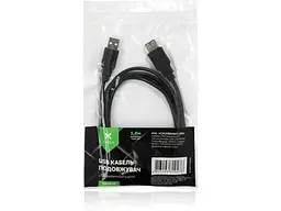 Кабель Vinga USB 2.0 AM/AF Black 1.8m (VCPUSBAMAF1.8BK) - мініатюра 4