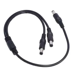 Розгалужувач живлення 0,4м DC12V 5.5*2.1мм тато-2*тато для ip-камери, роутера, медіаконвертера, безперебійника 40см (чорний) - мініатюра 5